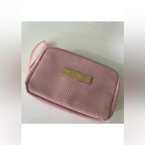 MAC Holiday Bag Dusty Pink Gold Colored Zipper Ribbon Loop Handle